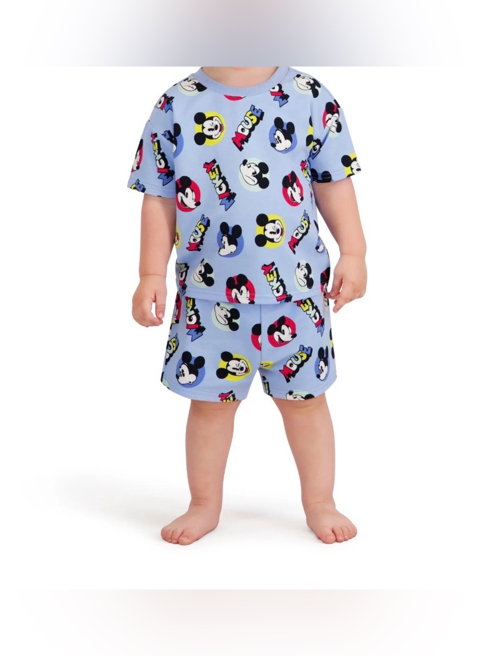 (451)Blue Mickey Mouse Kids - Short Sleeve & Shorts